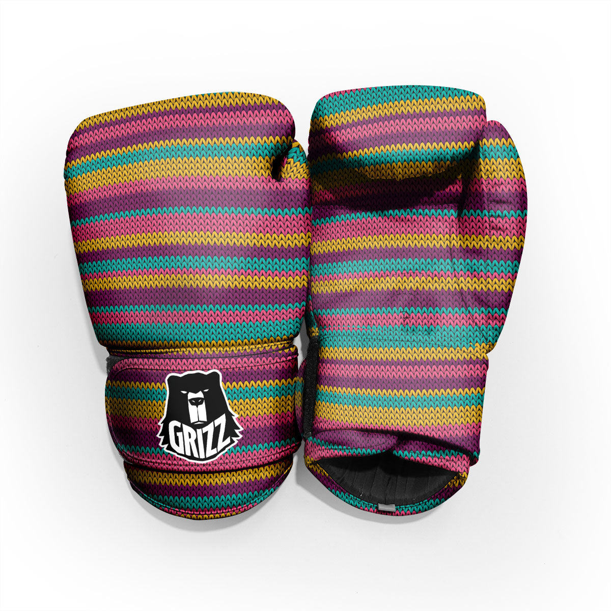Knitted Colorful Print Pattern Pro Boxing Glove
