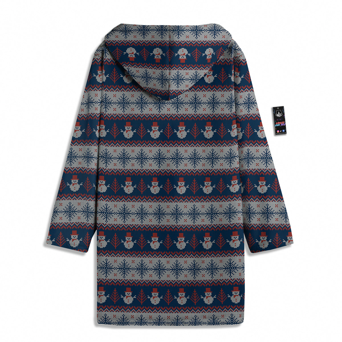 Knitted Cute Snowman Print Pattern Men's Windbreaker Jacket-grizzshop