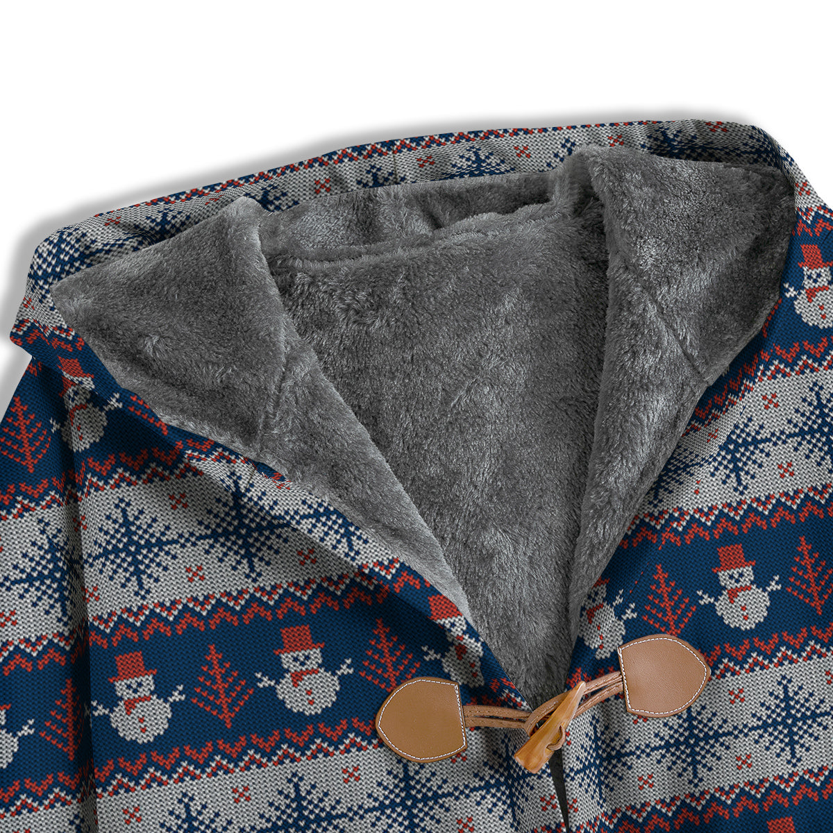 Knitted Cute Snowman Print Pattern Men's Windbreaker Jacket-grizzshop