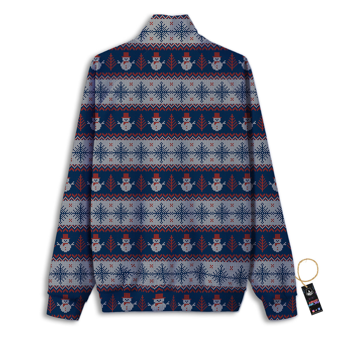 Knitted Cute Snowman Print Pattern Track Jacket-grizzshop