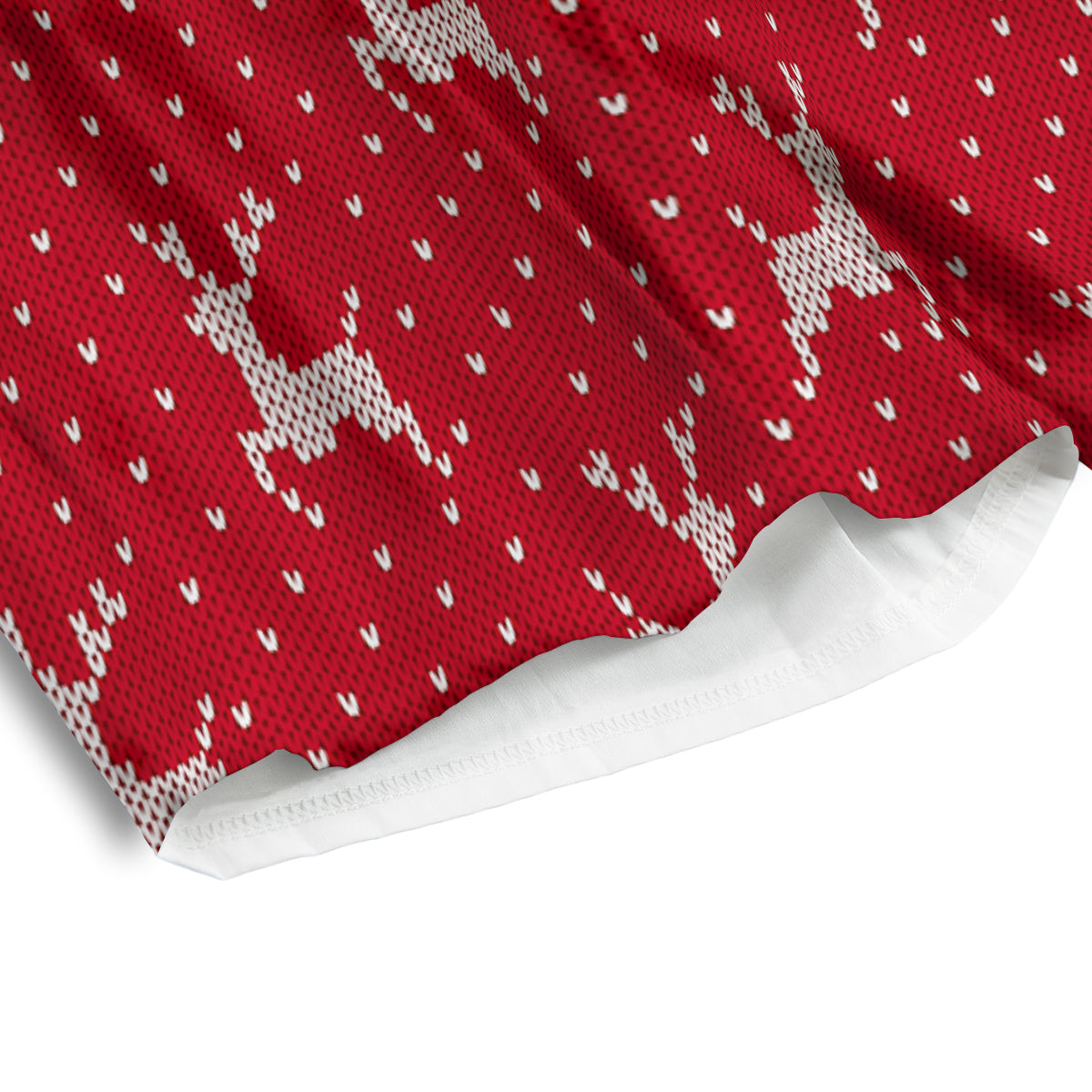 Knitted Deer Xmas Print Pattern Men's Athletic Shorts