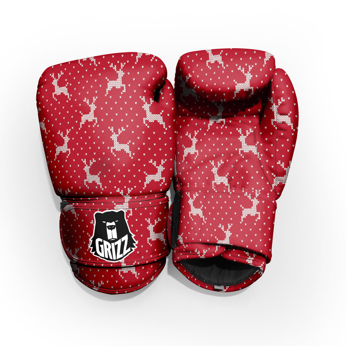 Knitted Deer Xmas Print Pattern Pro Boxing Glove