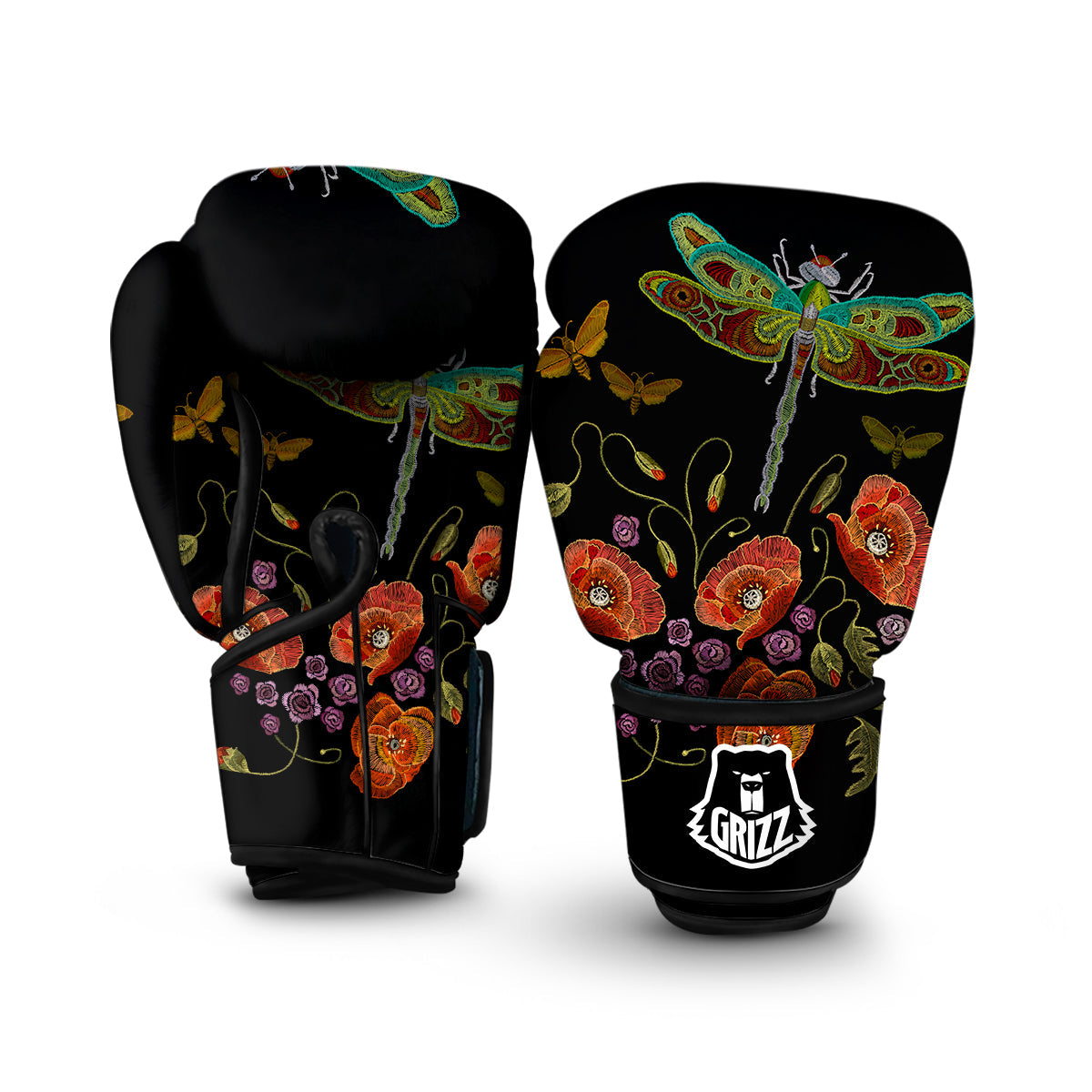 Knitted Dragon fly Print Boxing Gloves-grizzshop