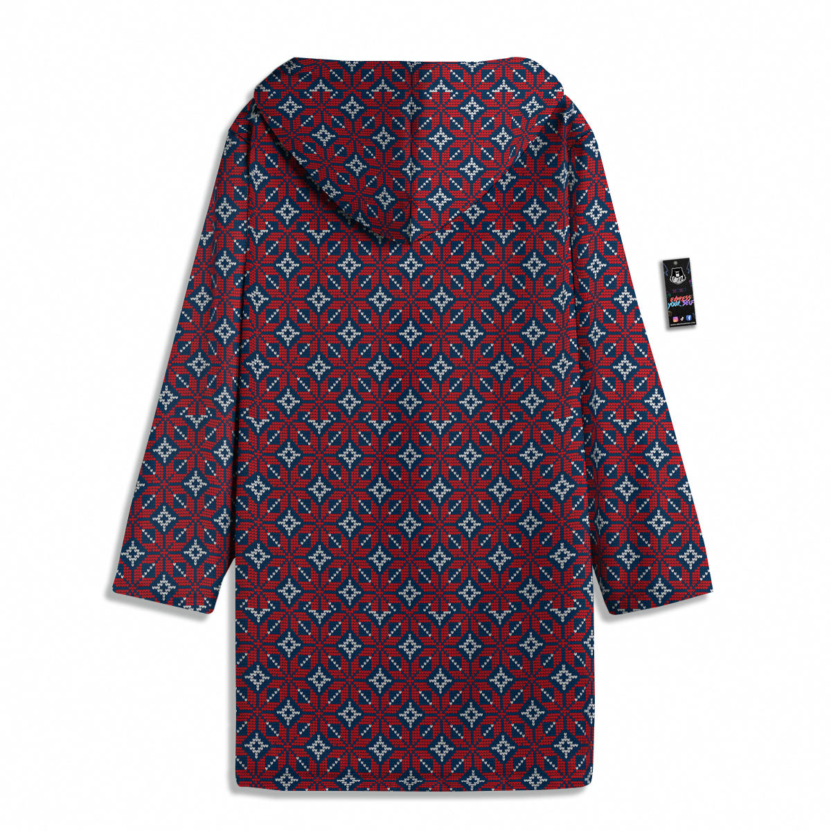 Knitted Flower Print Pattern Men's Windbreaker Jacket-grizzshop