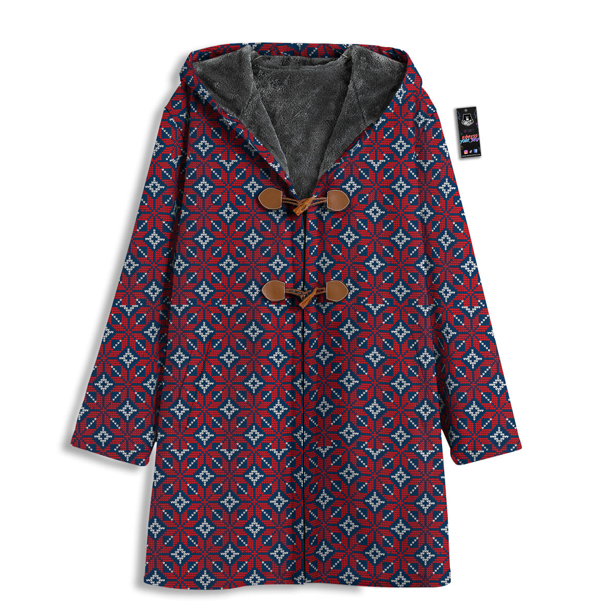 Knitted Flower Print Pattern Men's Windbreaker Jacket-grizzshop