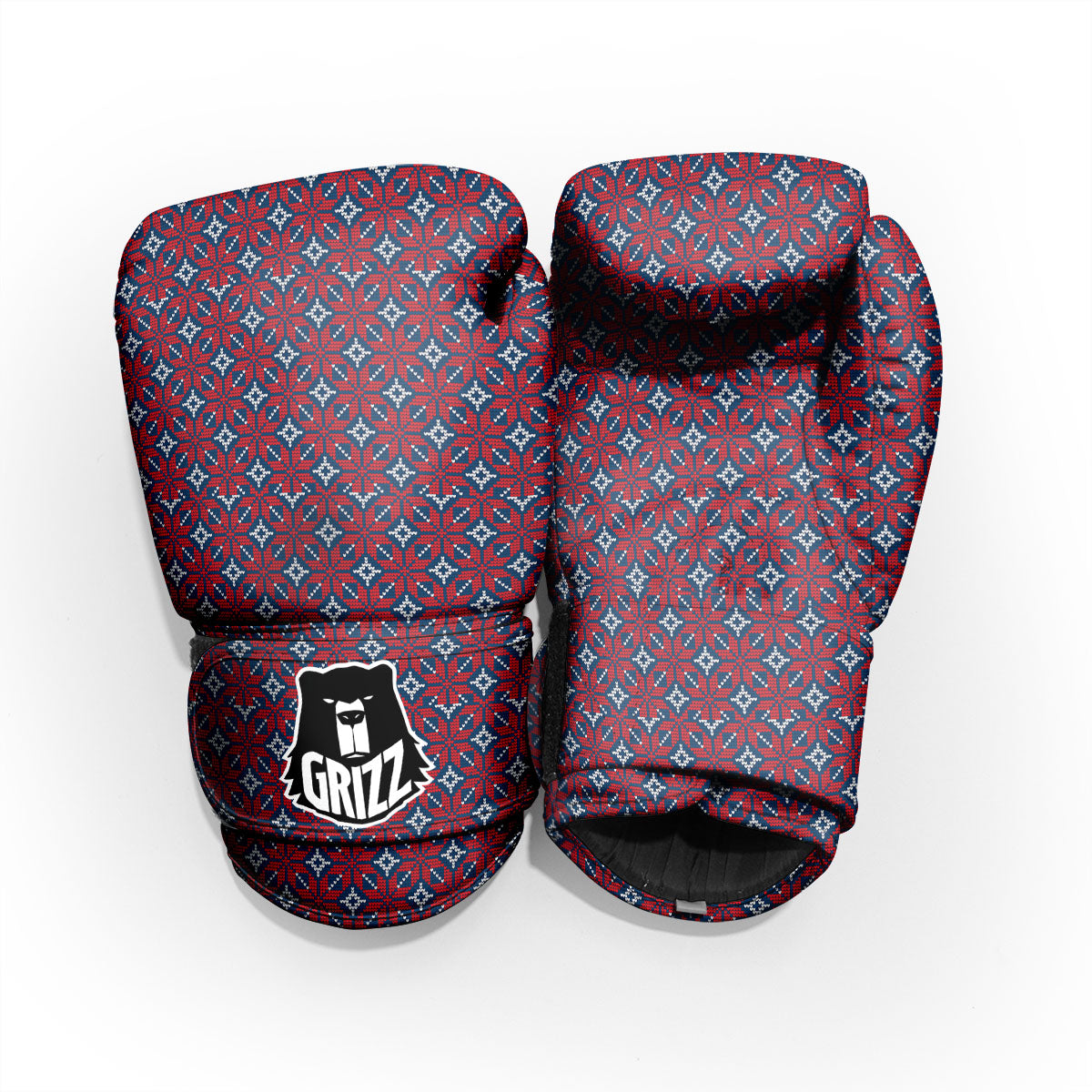 Knitted Flower Print Pattern Pro Boxing Glove