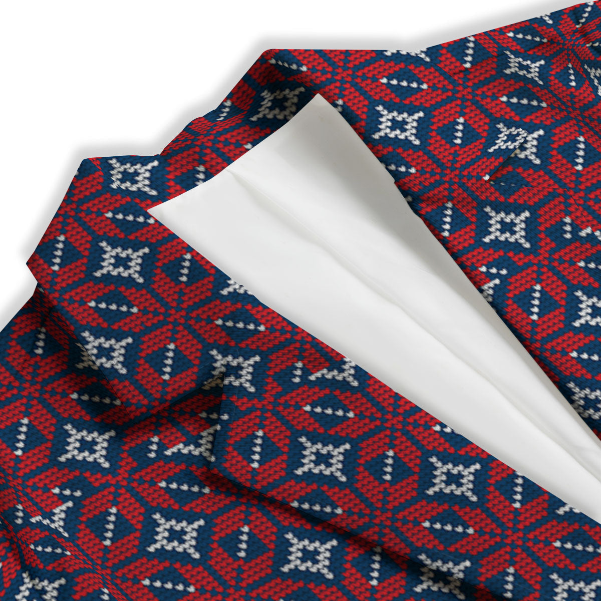 Knitted Flower Print Pattern Women's Blazer-grizzshop