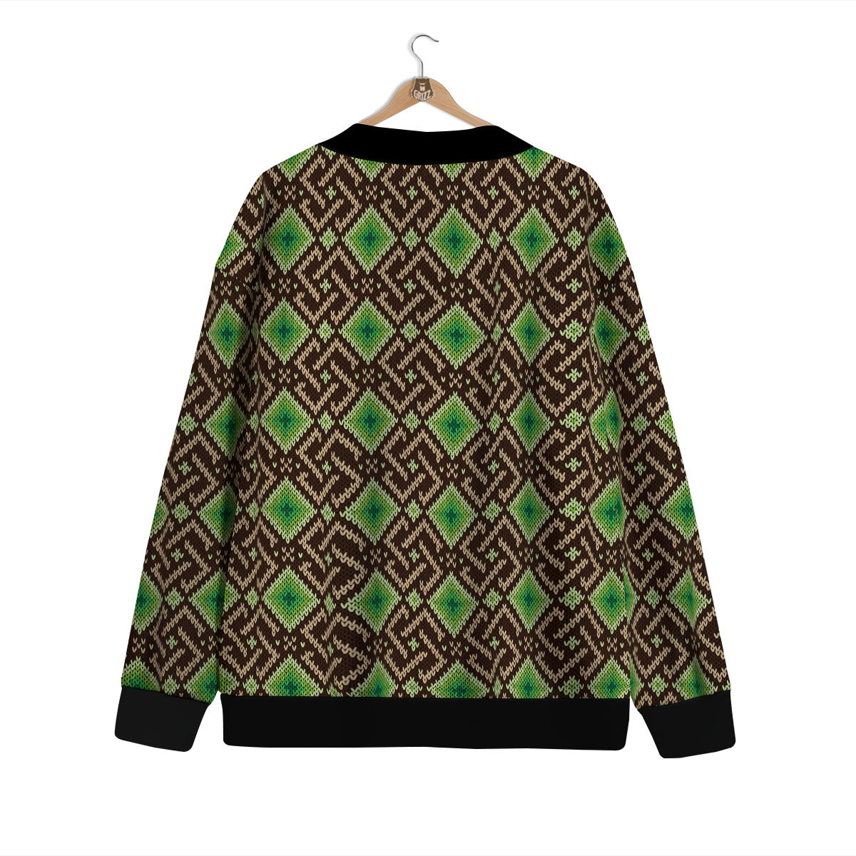 Knitted Geometric Print Pattern Cardigan-grizzshop