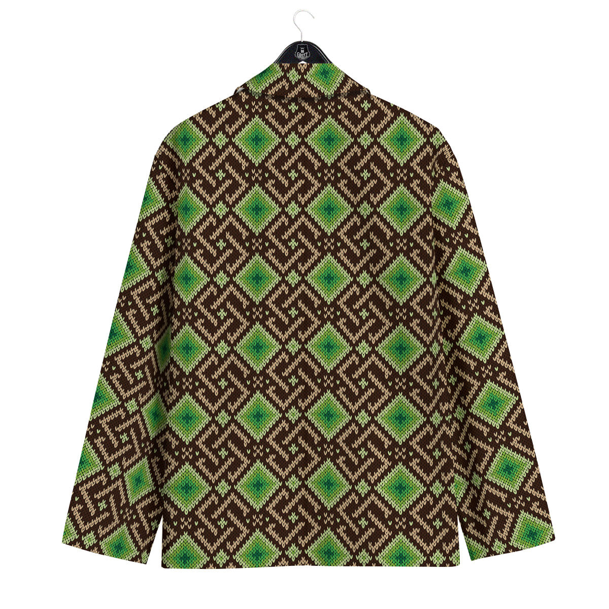 Knitted Geometric Print Pattern Men's Sport Coat-grizzshop