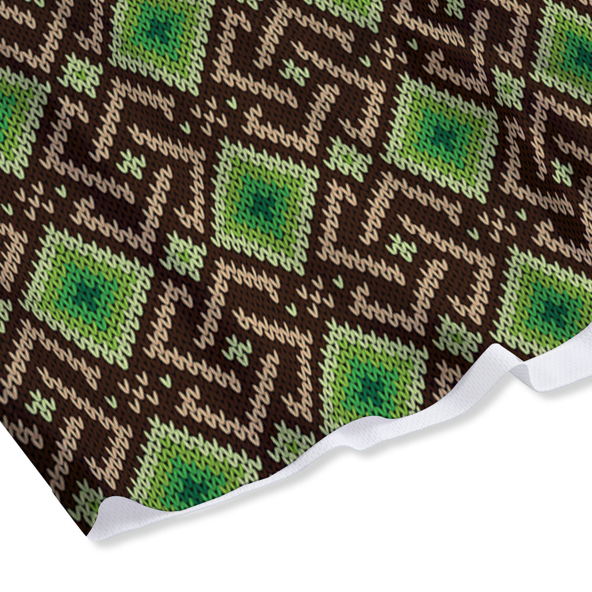 Knitted Geometric Print Pattern Mesh Shorts
