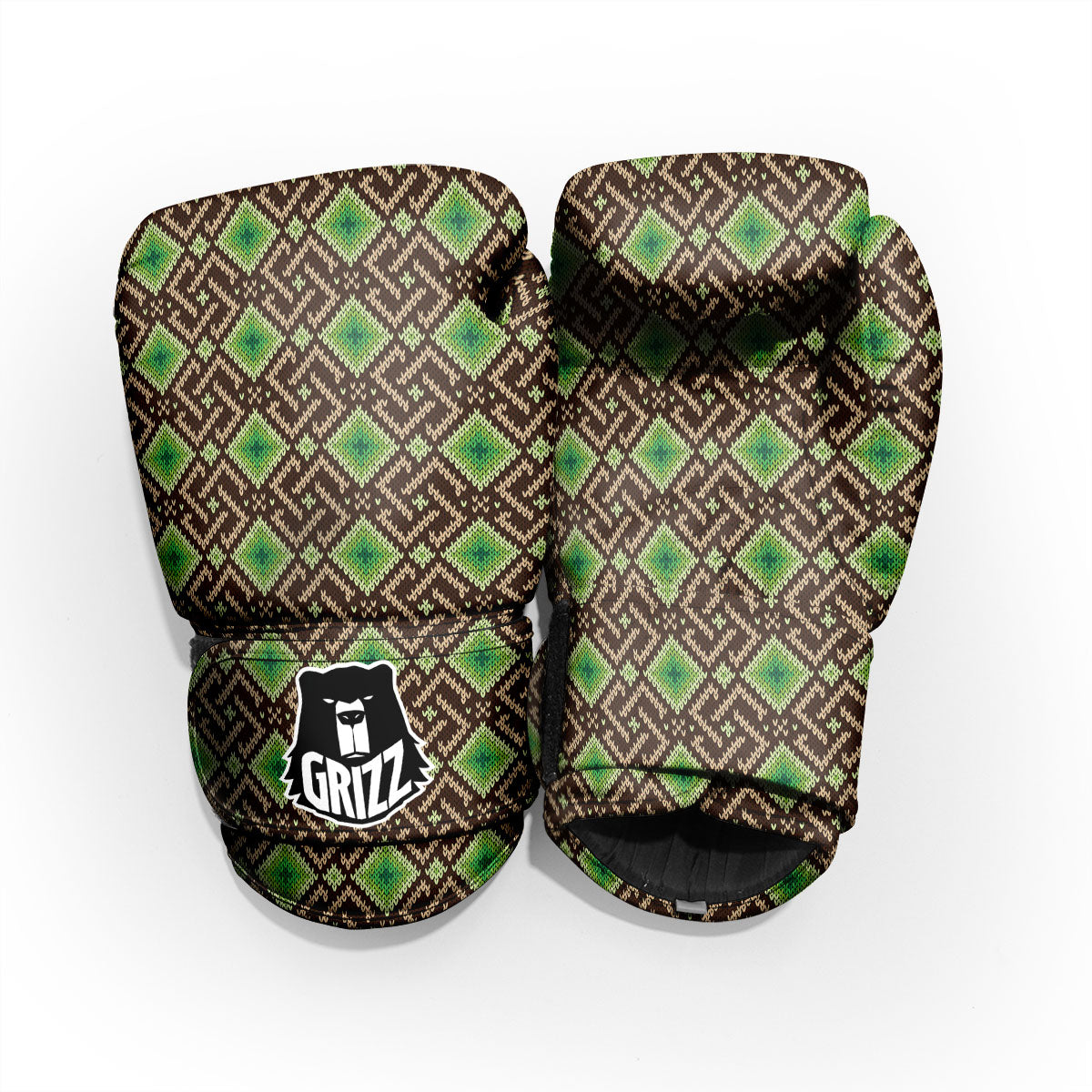 Knitted Geometric Print Pattern Pro Boxing Glove