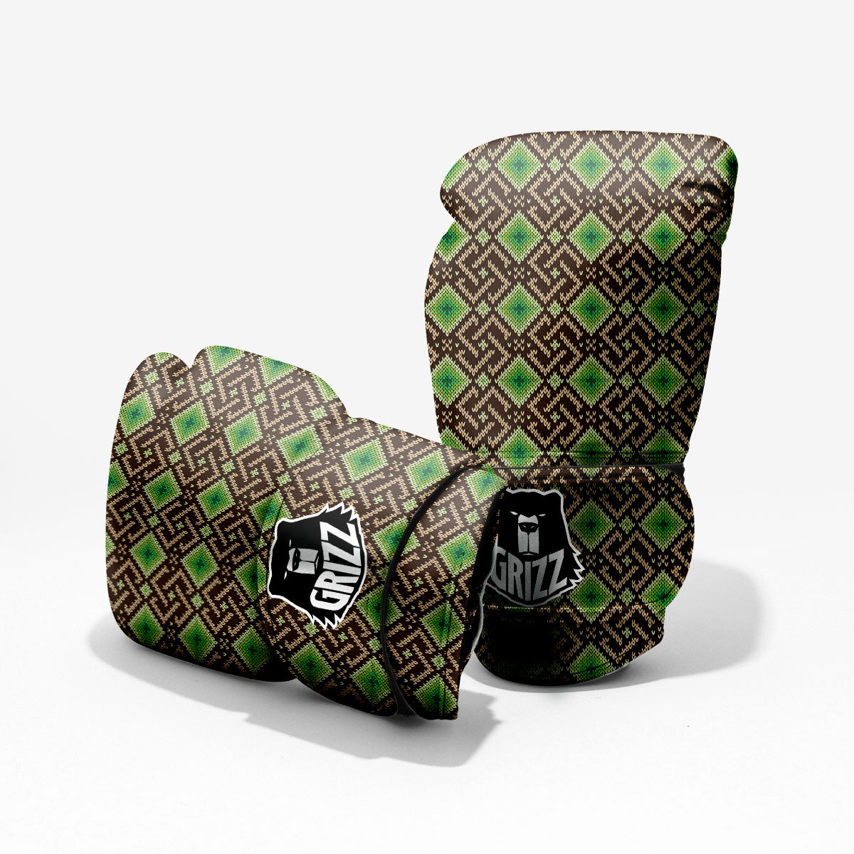 Knitted Geometric Print Pattern Pro Boxing Glove