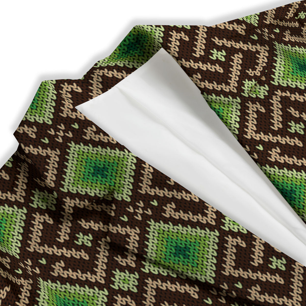 Knitted Geometric Print Pattern Women's Blazer-grizzshop