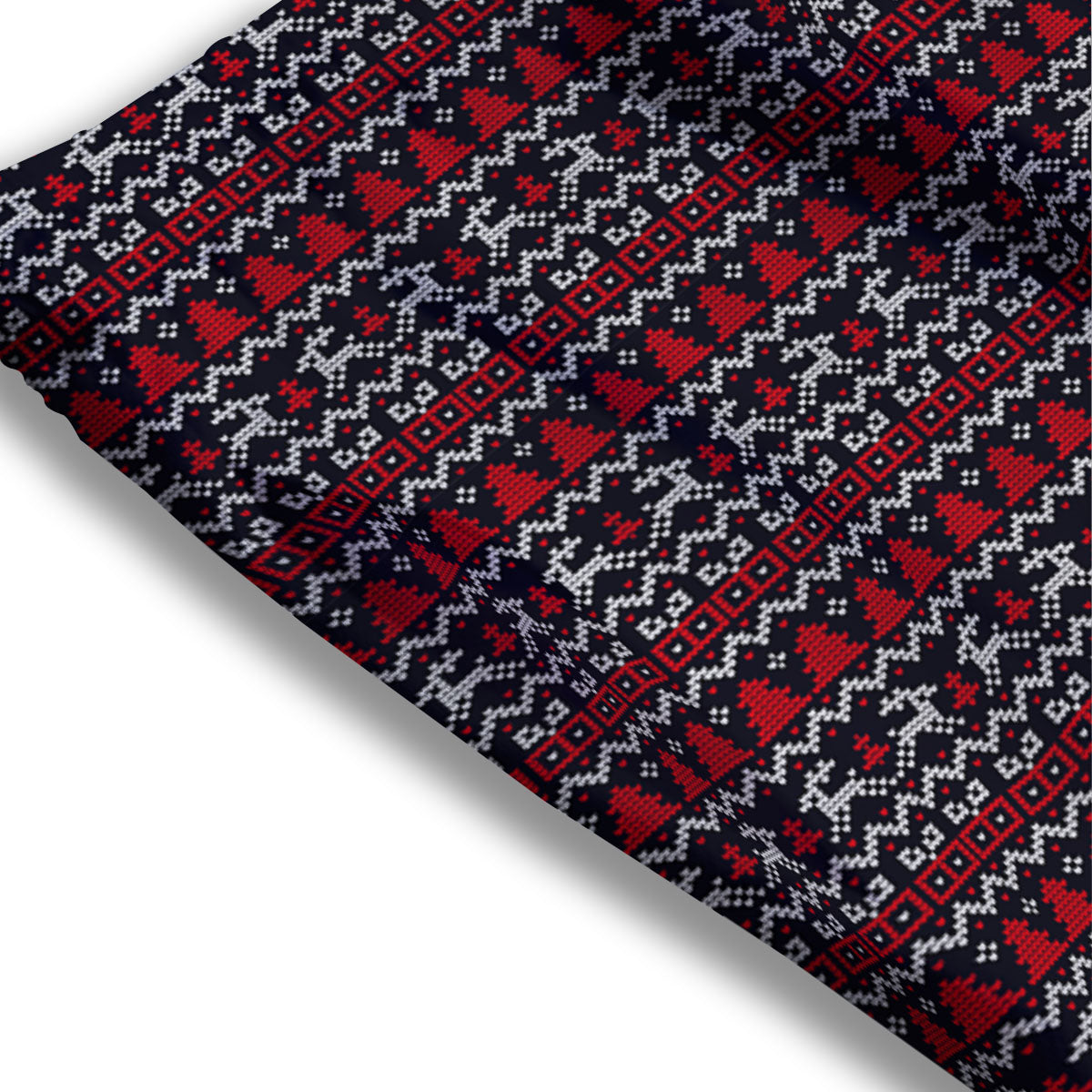 Knitted Geometric Xmas Print Pattern Mesh Shorts