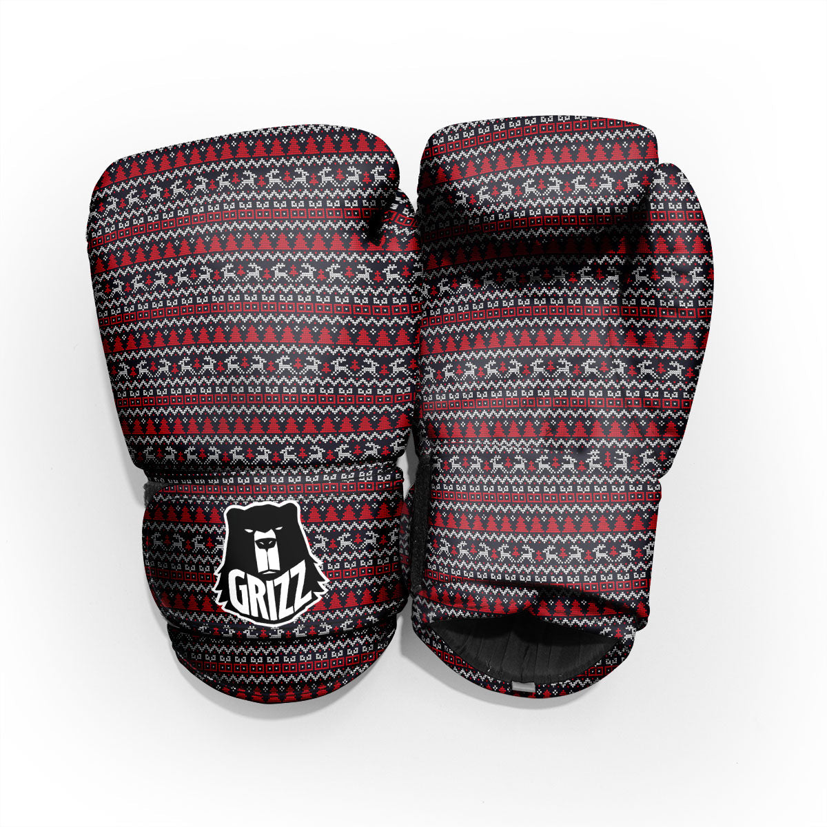 Knitted Geometric Xmas Print Pattern Pro Boxing Glove