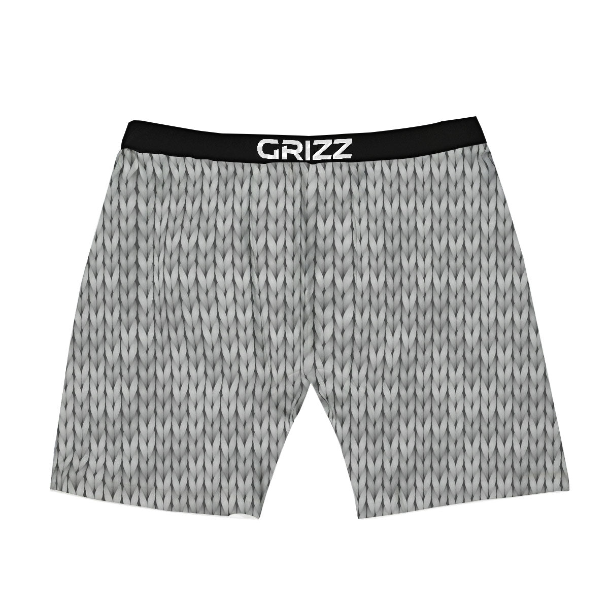 Knitted Grey Print Pattern Boxer Briefs-grizzshop