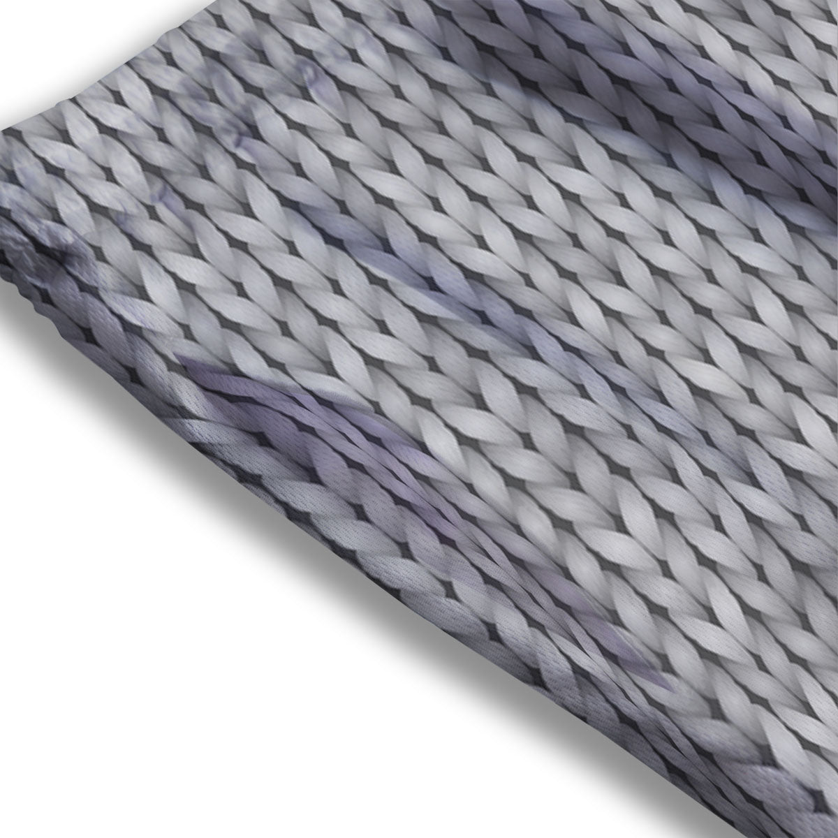 Knitted Grey Print Pattern Mesh Shorts