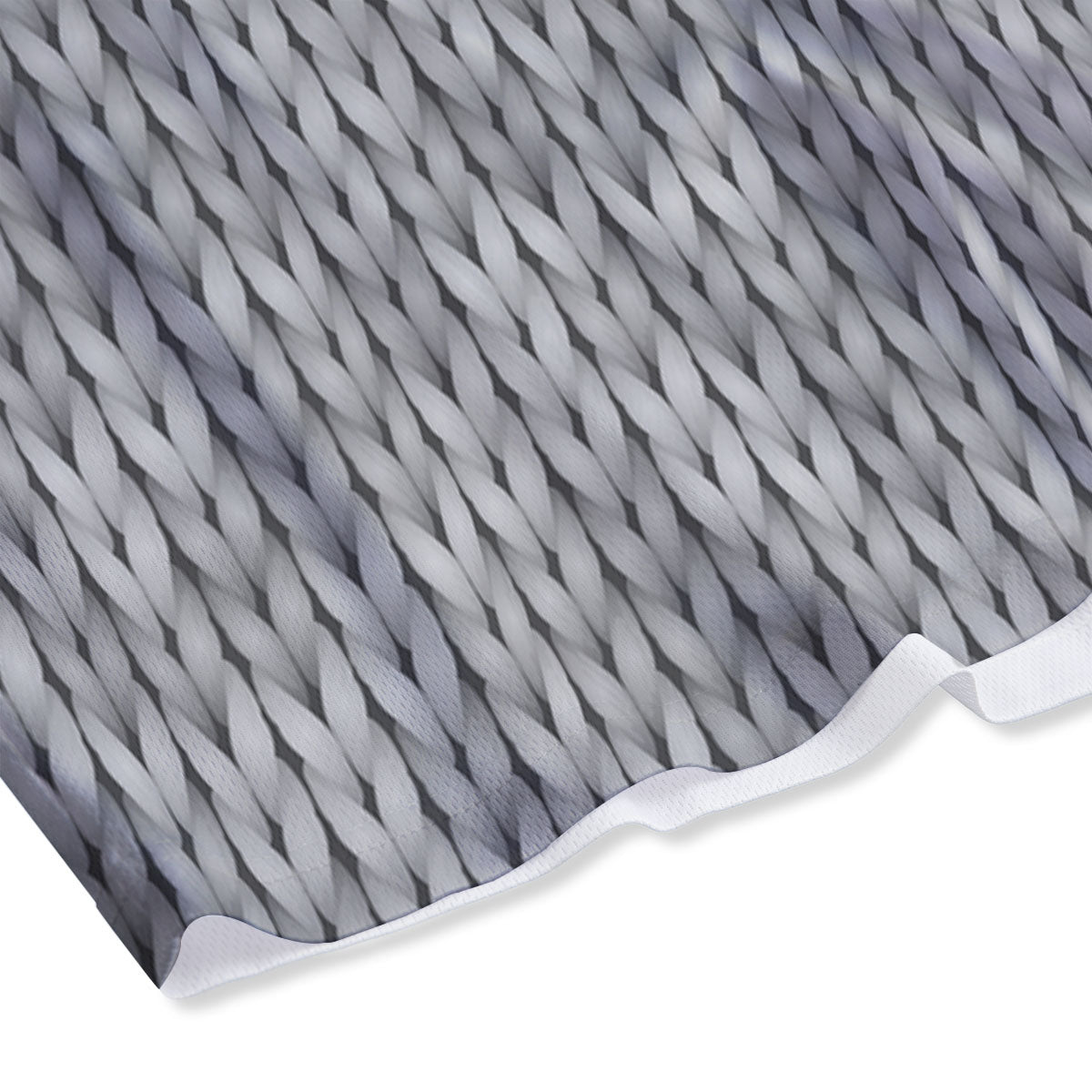Knitted Grey Print Pattern Mesh Shorts