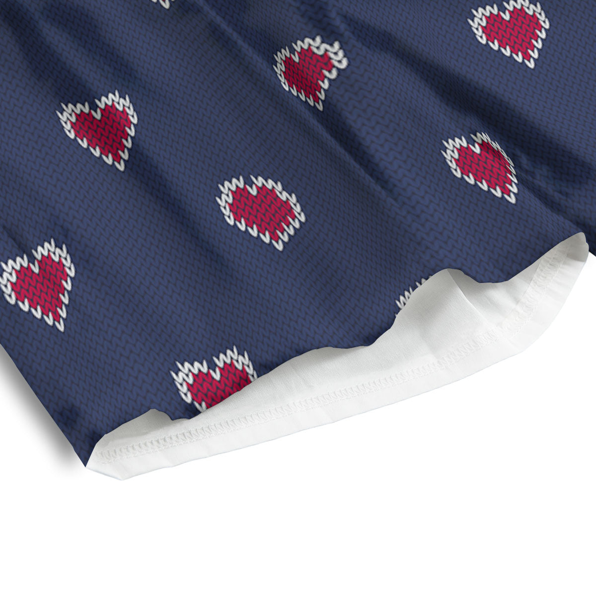Knitted Heart Print Pattern Men's Athletic Shorts