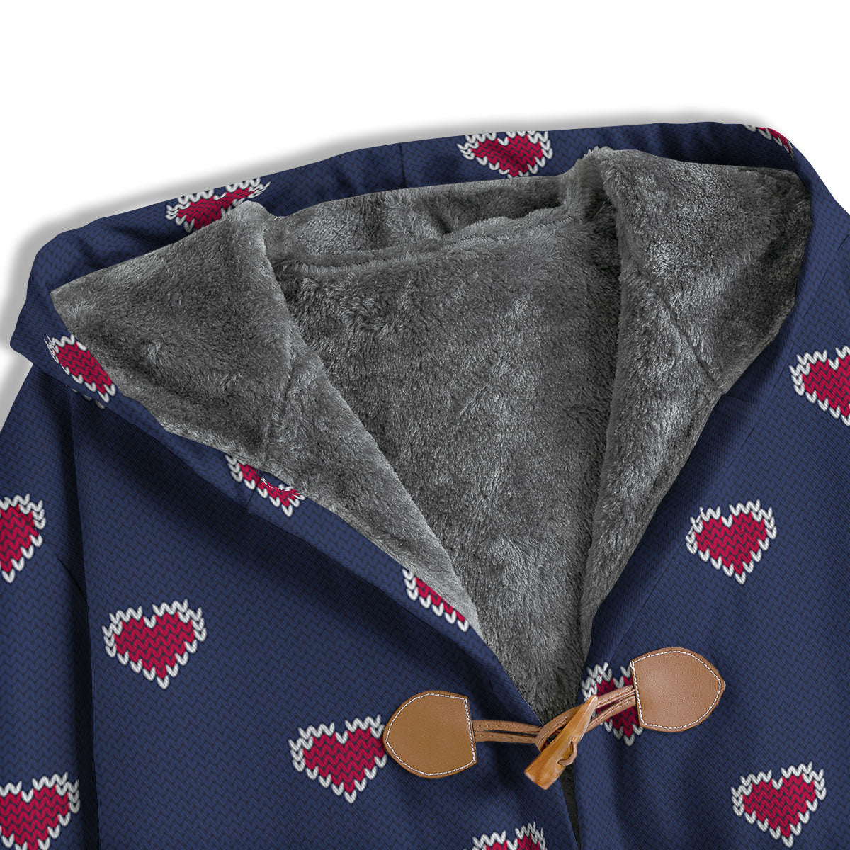Knitted Heart Print Pattern Men's Windbreaker Jacket-grizzshop