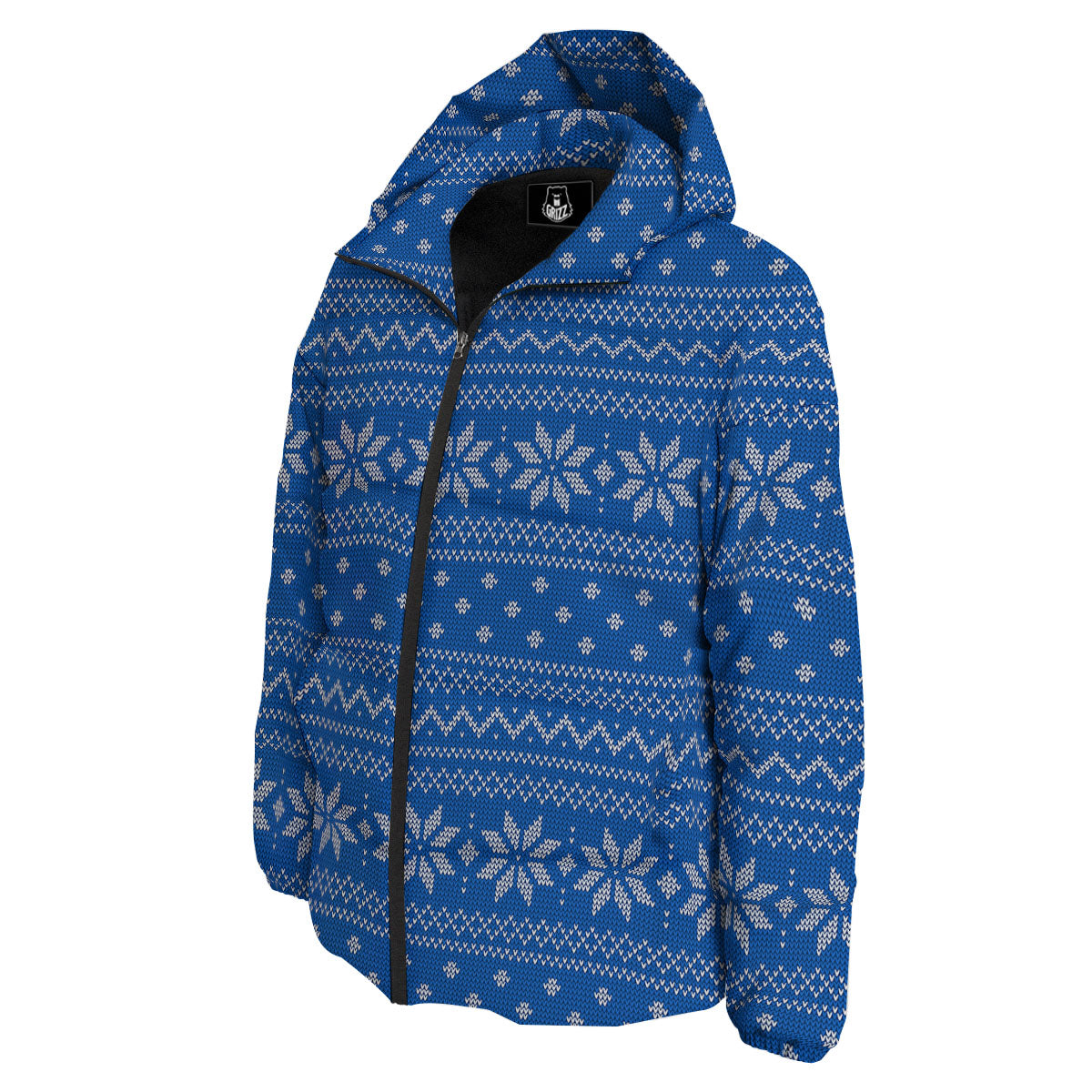 Knitted Holiday Winter Print Pattern Down Jacket-grizzshop