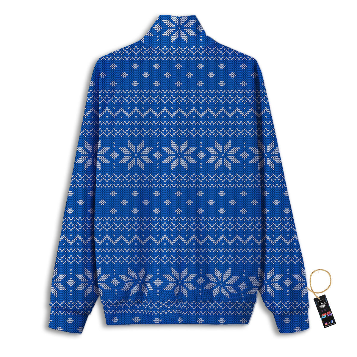 Knitted Holiday Winter Print Pattern Track Jacket-grizzshop