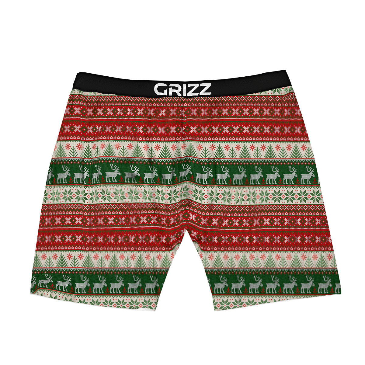 Knitted Merry Christmas Print Pattern Boxer Briefs-grizzshop