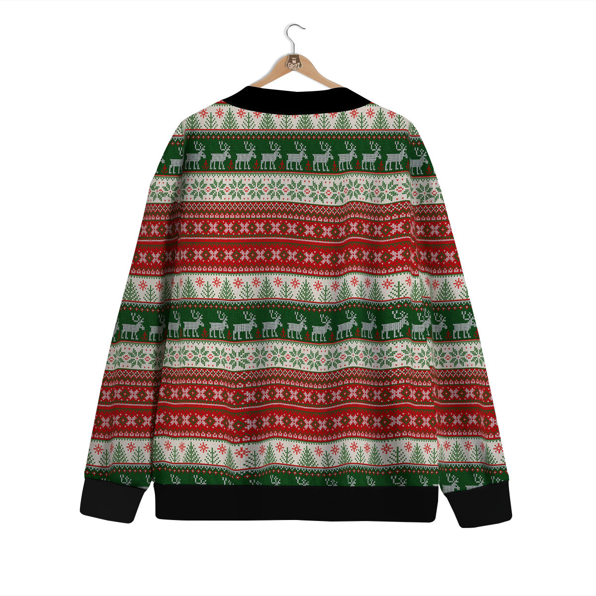 Knitted Merry Christmas Print Pattern Cardigan-grizzshop