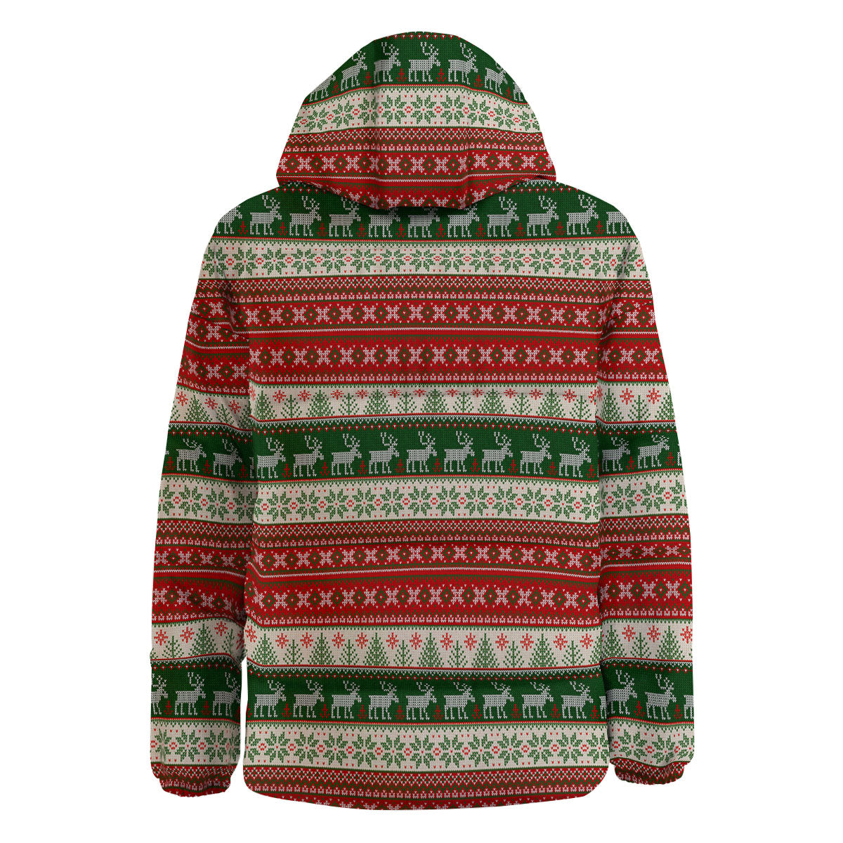 Knitted Merry Christmas Print Pattern Down Jacket