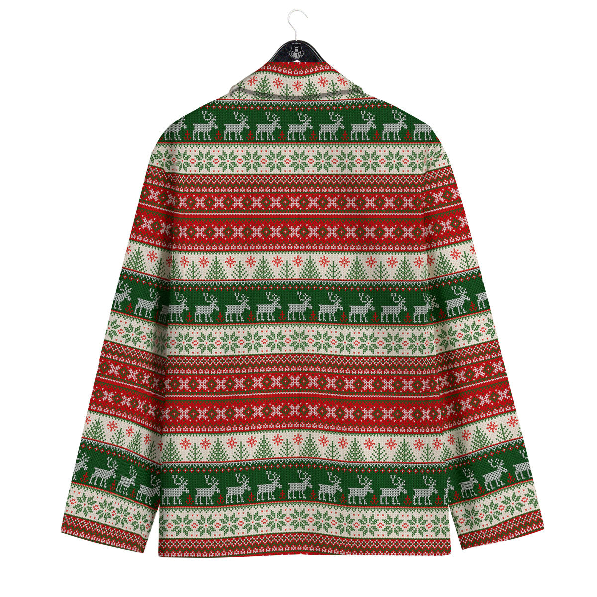 Knitted Merry Christmas Print Pattern Men's Sport Coat-grizzshop