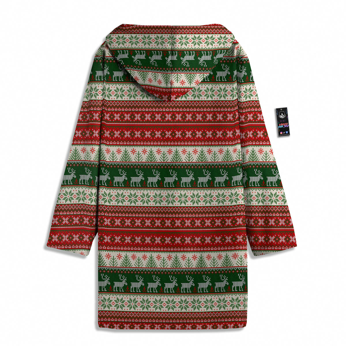 Knitted Merry Christmas Print Pattern Men's Windbreaker Jacket-grizzshop