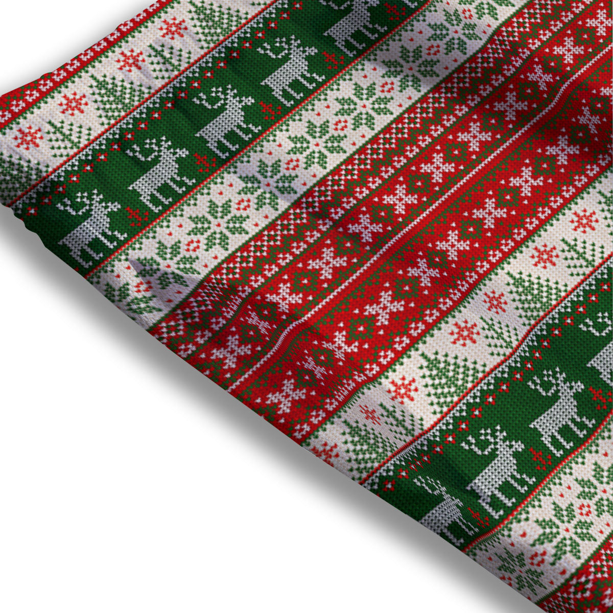 Knitted Merry Christmas Print Pattern Mesh Shorts