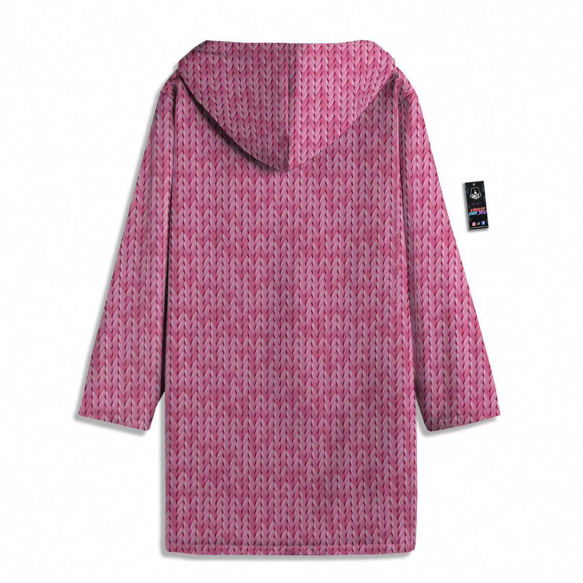 Knitted Pink Print Pattern Men's Windbreaker Jacket-grizzshop