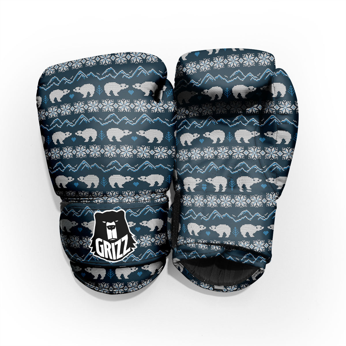 Knitted Polar Bear Print Pattern Pro Boxing Glove