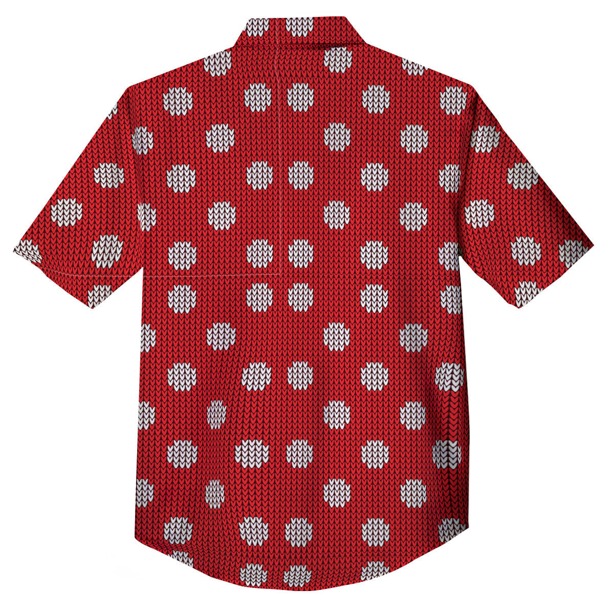 Knitted Polka Dot Print Pattern Button Up Shirt-grizzshop