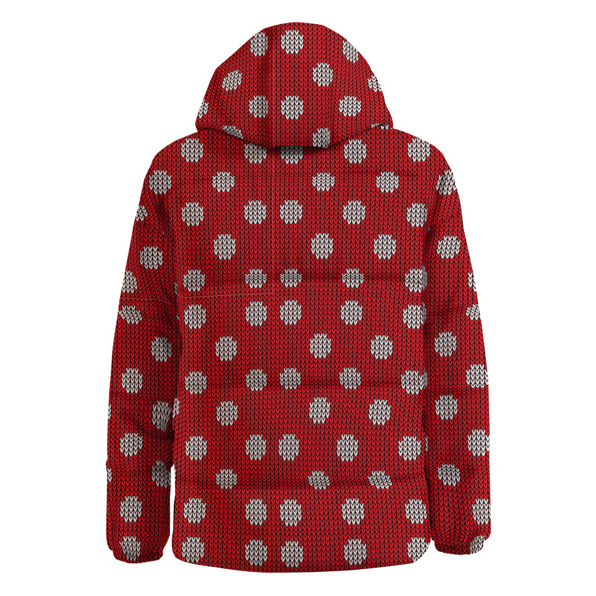 Knitted Polka Dot Print Pattern Down Jacket-grizzshop