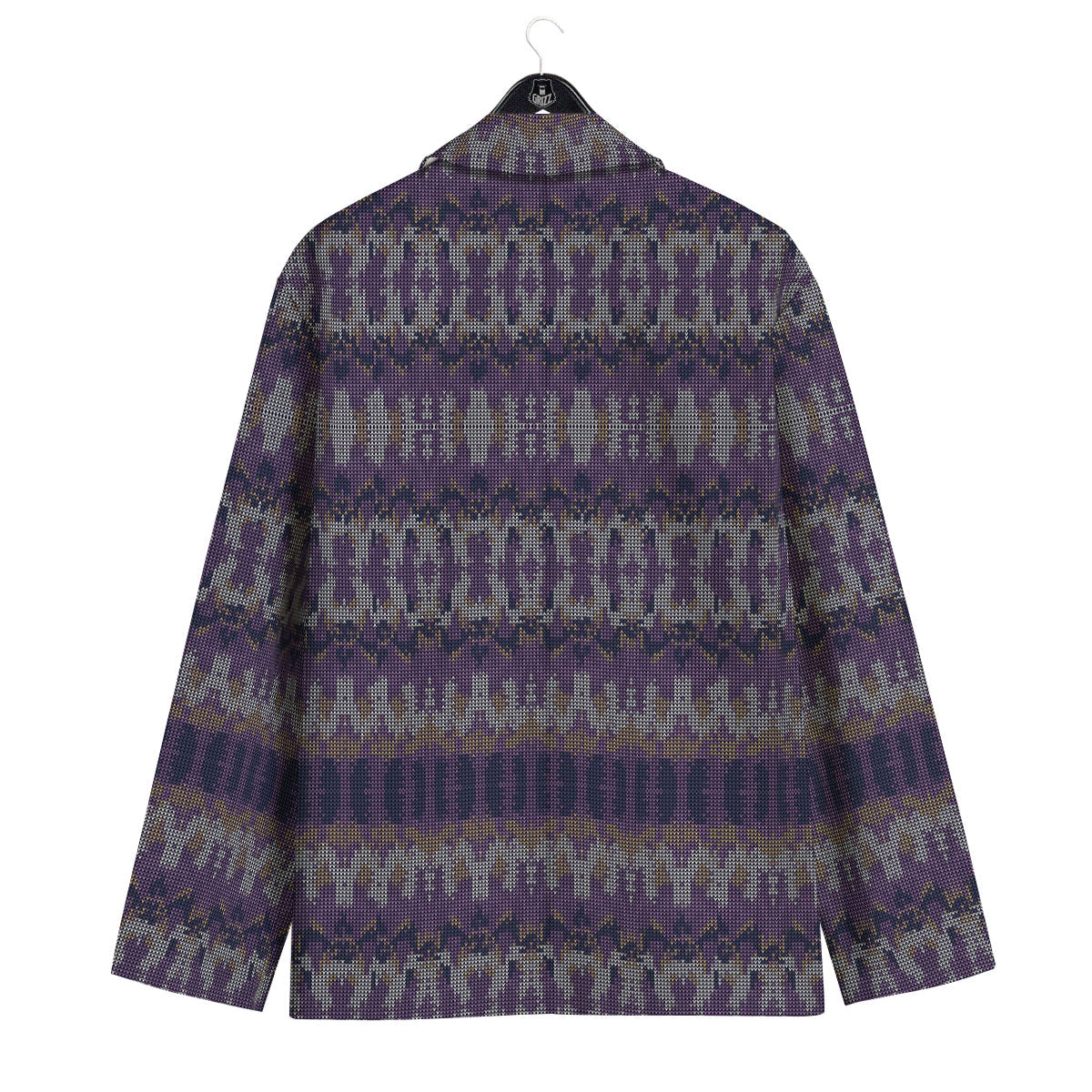 Knitted Ribbon Purple Print Pattern Men's Sport Coat-grizzshop