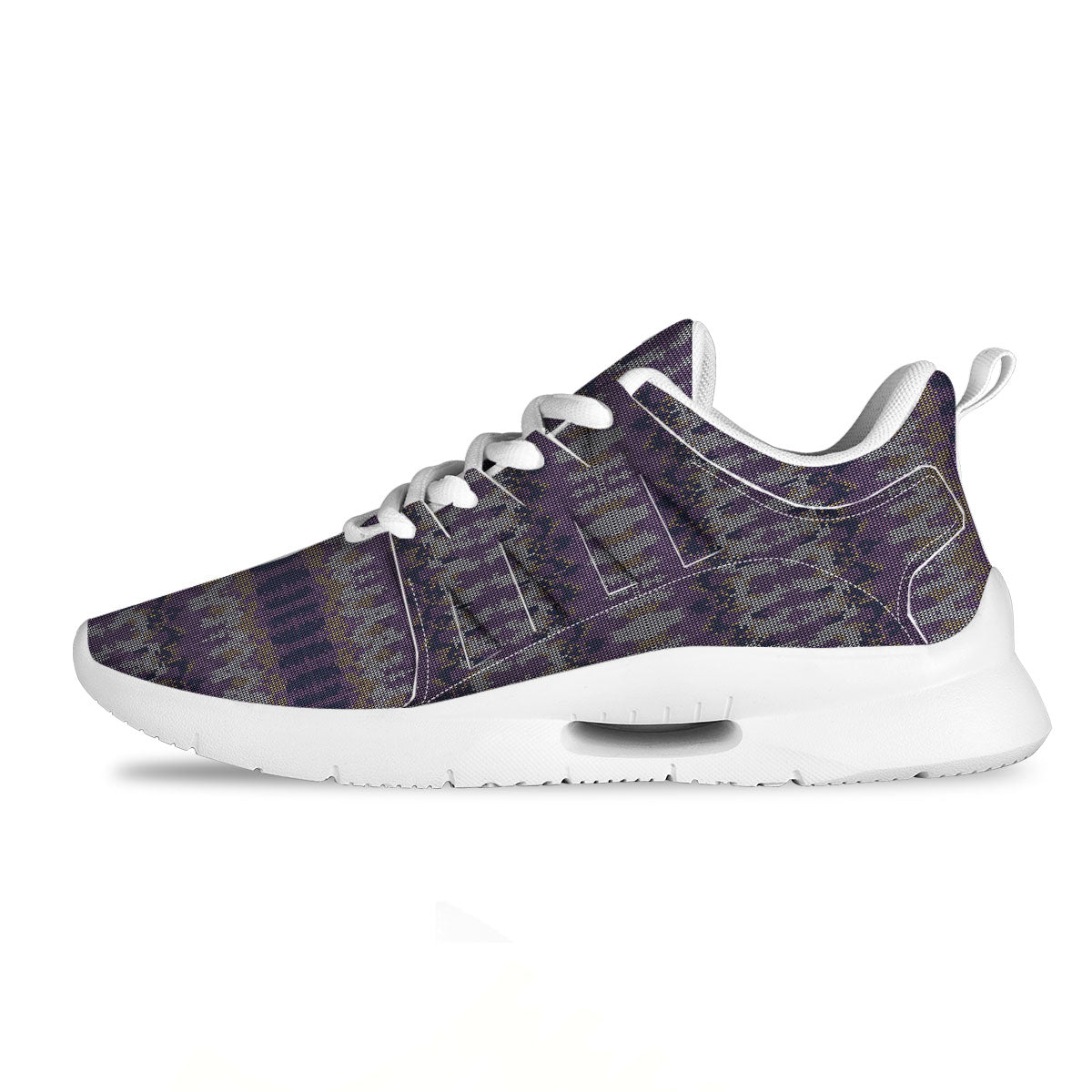 Knitted Ribbon Purple Print Pattern Tennis Shoes-grizzshop