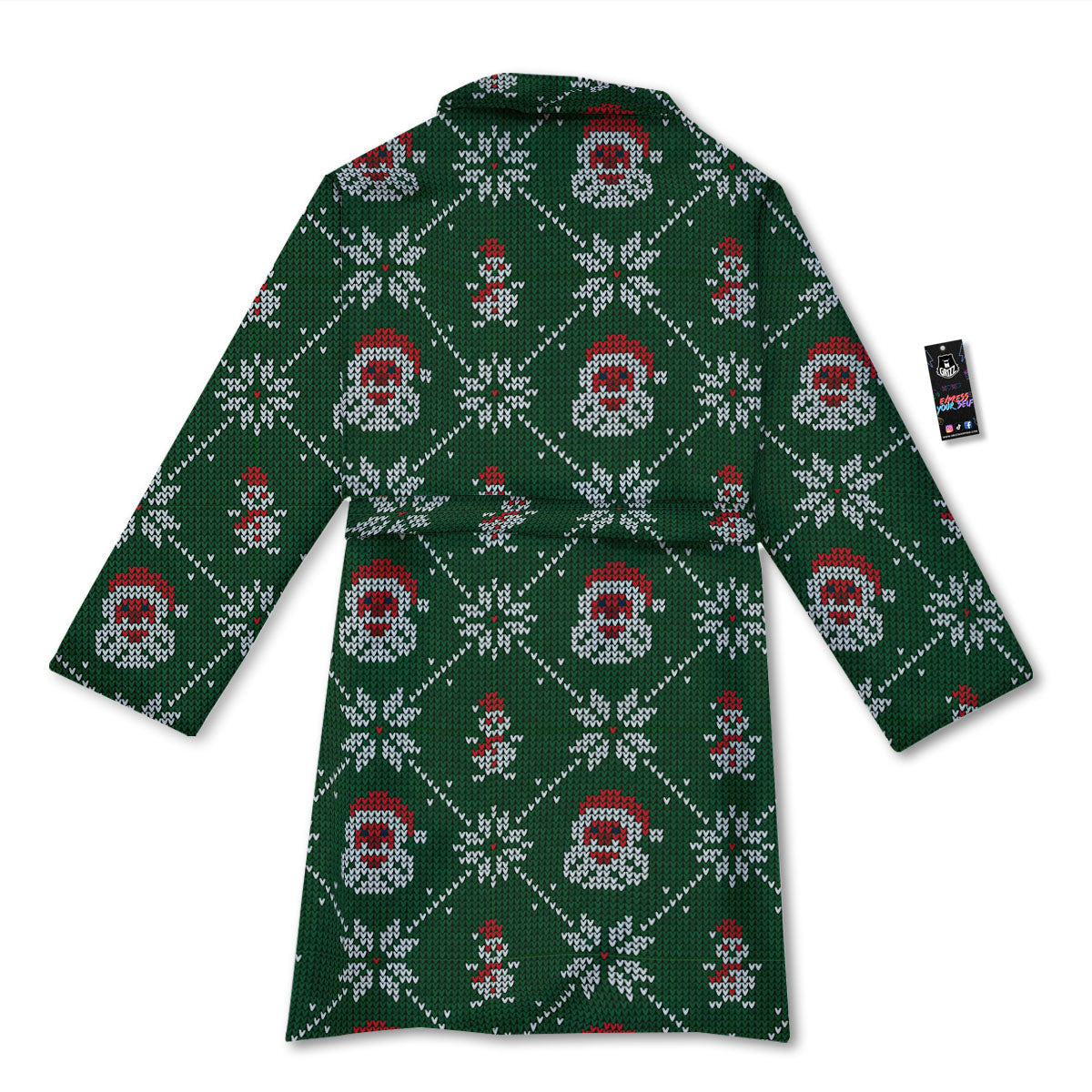 Knitted Santa Claus Print Pattern Bathrobe-grizzshop