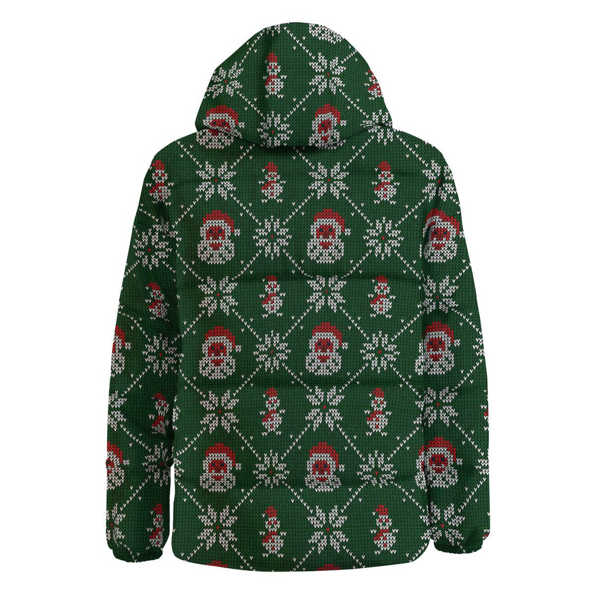Knitted Santa Claus Print Pattern Down Jacket-grizzshop