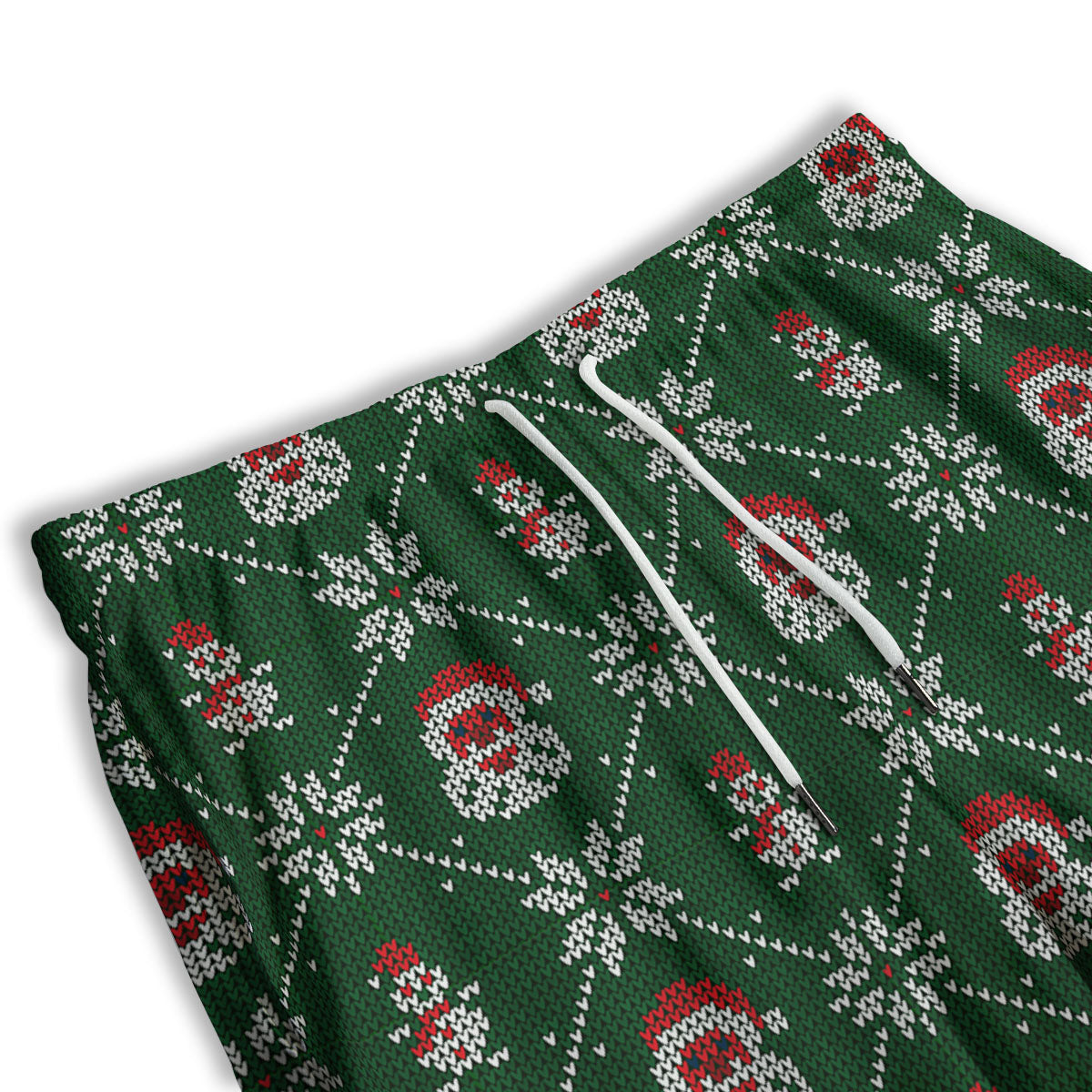Knitted Santa Claus Print Pattern Men's Athletic Shorts