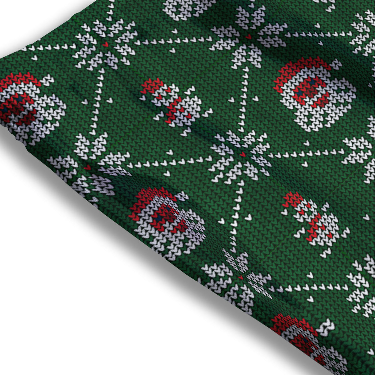 Knitted Santa Claus Print Pattern Mesh Shorts