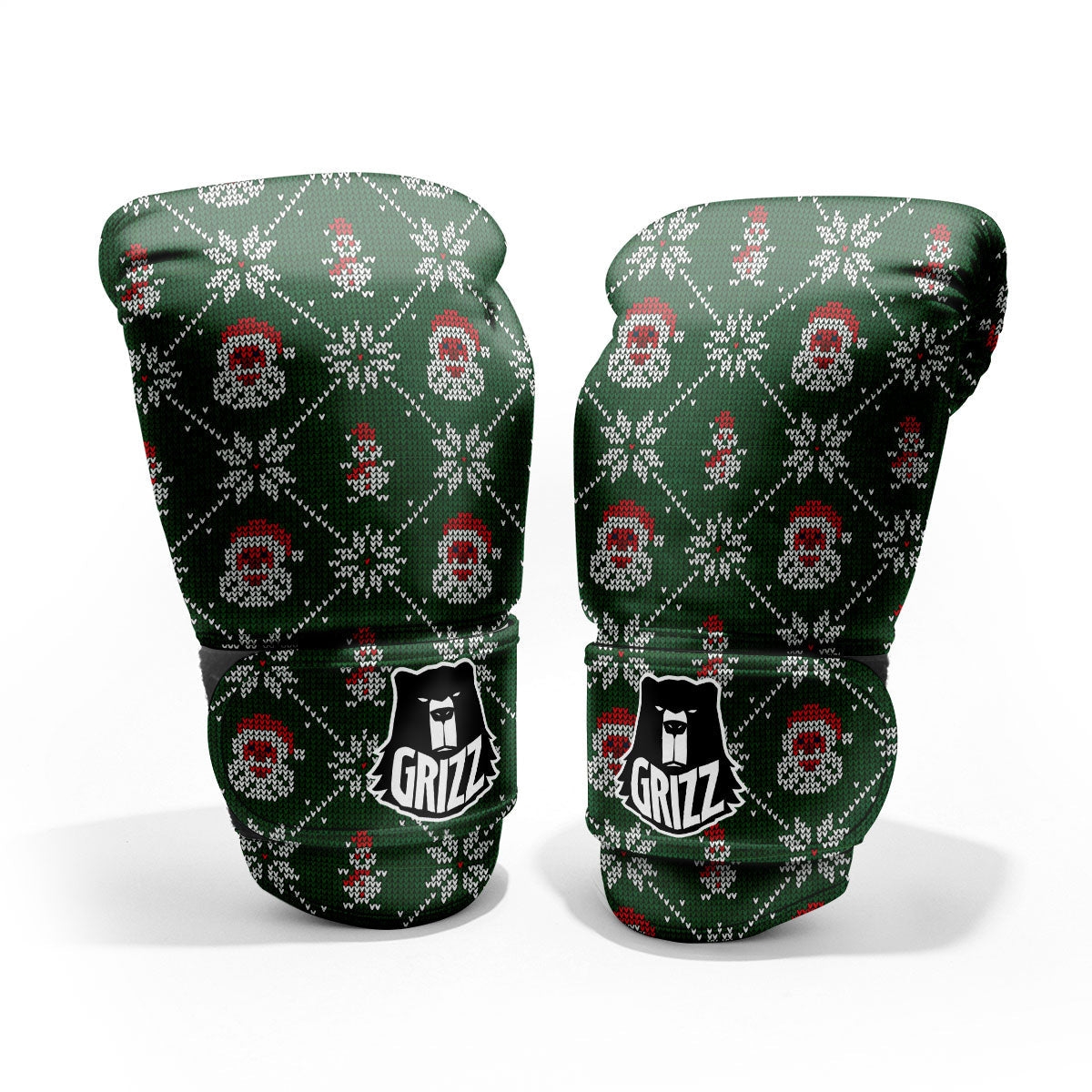 Knitted Santa Claus Print Pattern Pro Boxing Glove