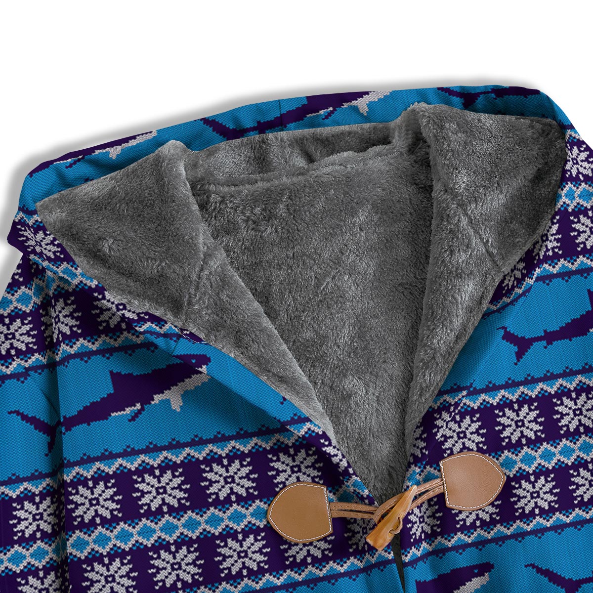 Knitted Shark Print Pattern Men's Windbreaker Jacket-grizzshop