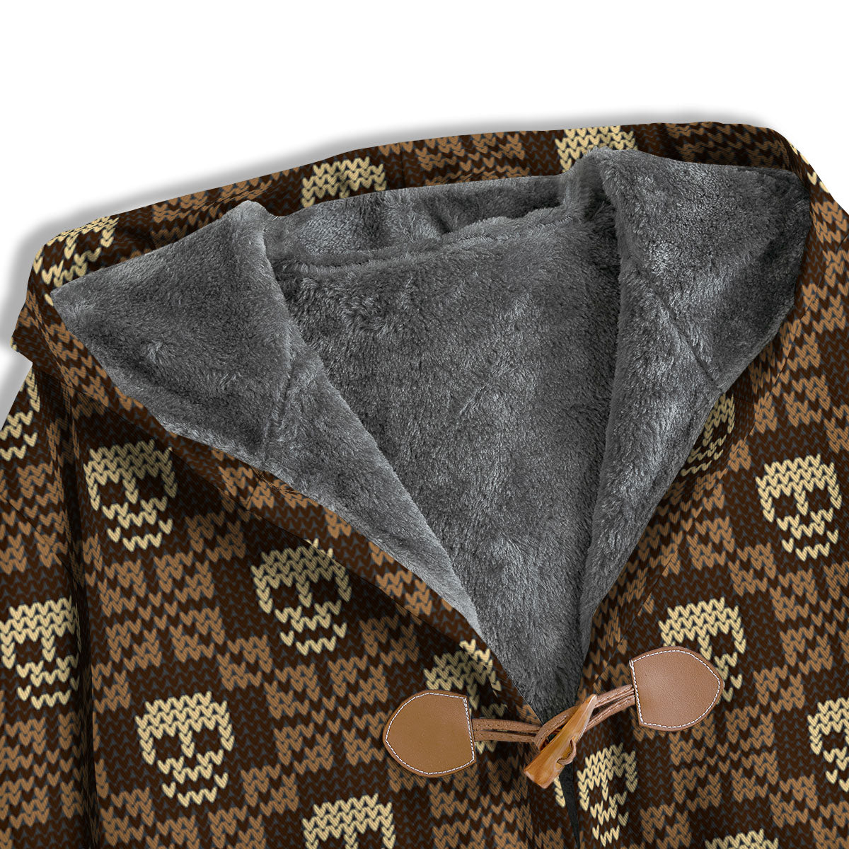 Knitted Skull Print Pattern Men's Windbreaker Jacket-grizzshop