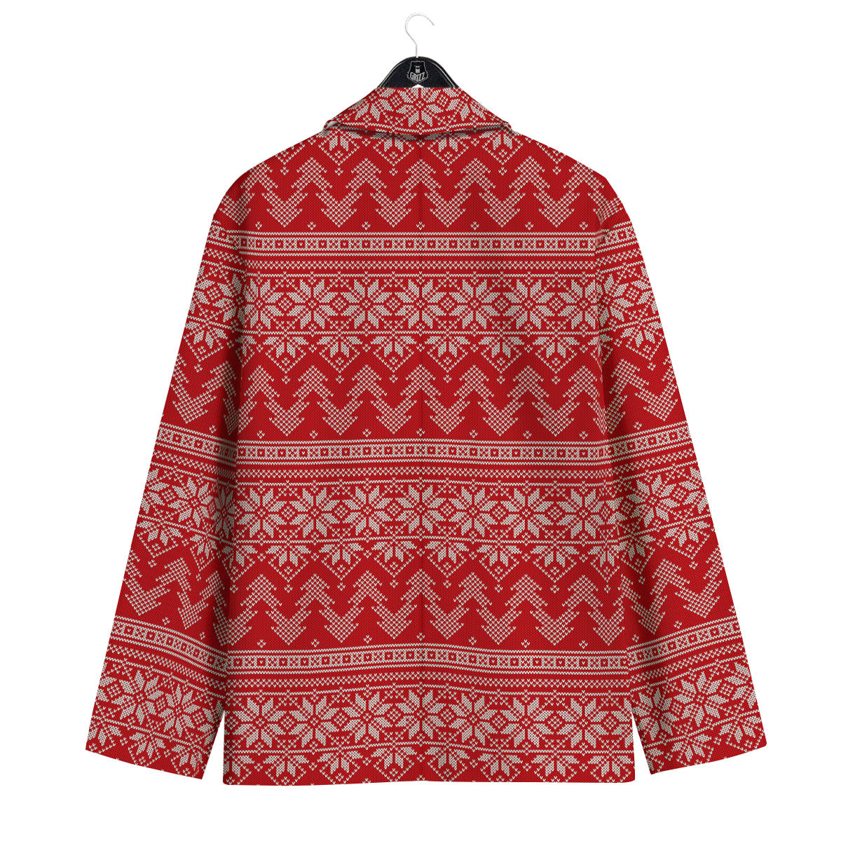 Knitted Snow Flower Print Pattern Men's Sport Coat-grizzshop