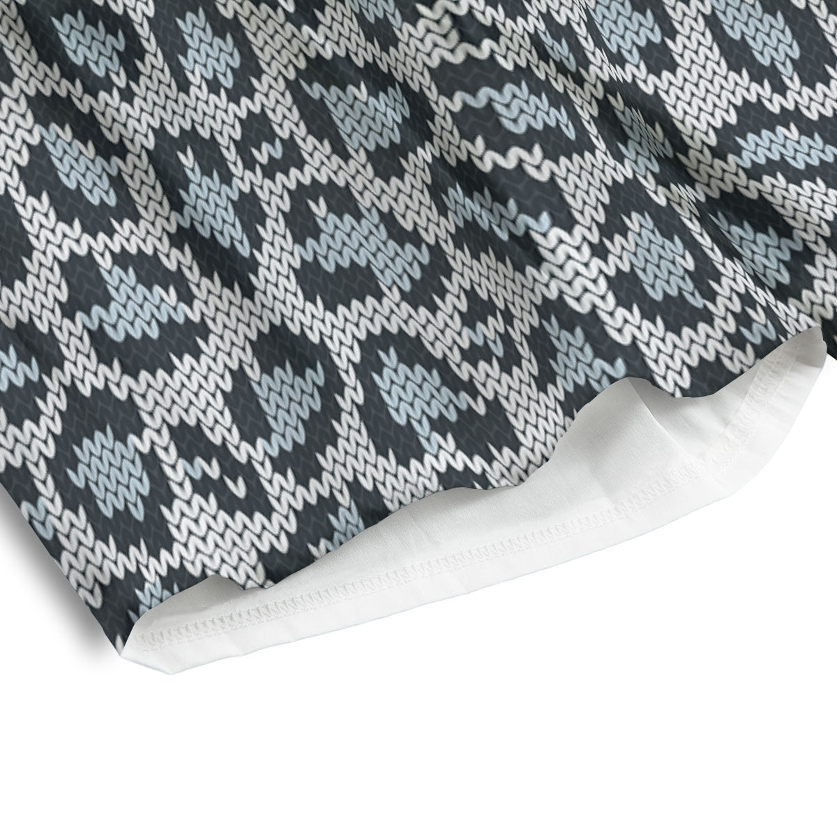 Knitted Snow Leopard Print Pattern Men's Athletic Shorts