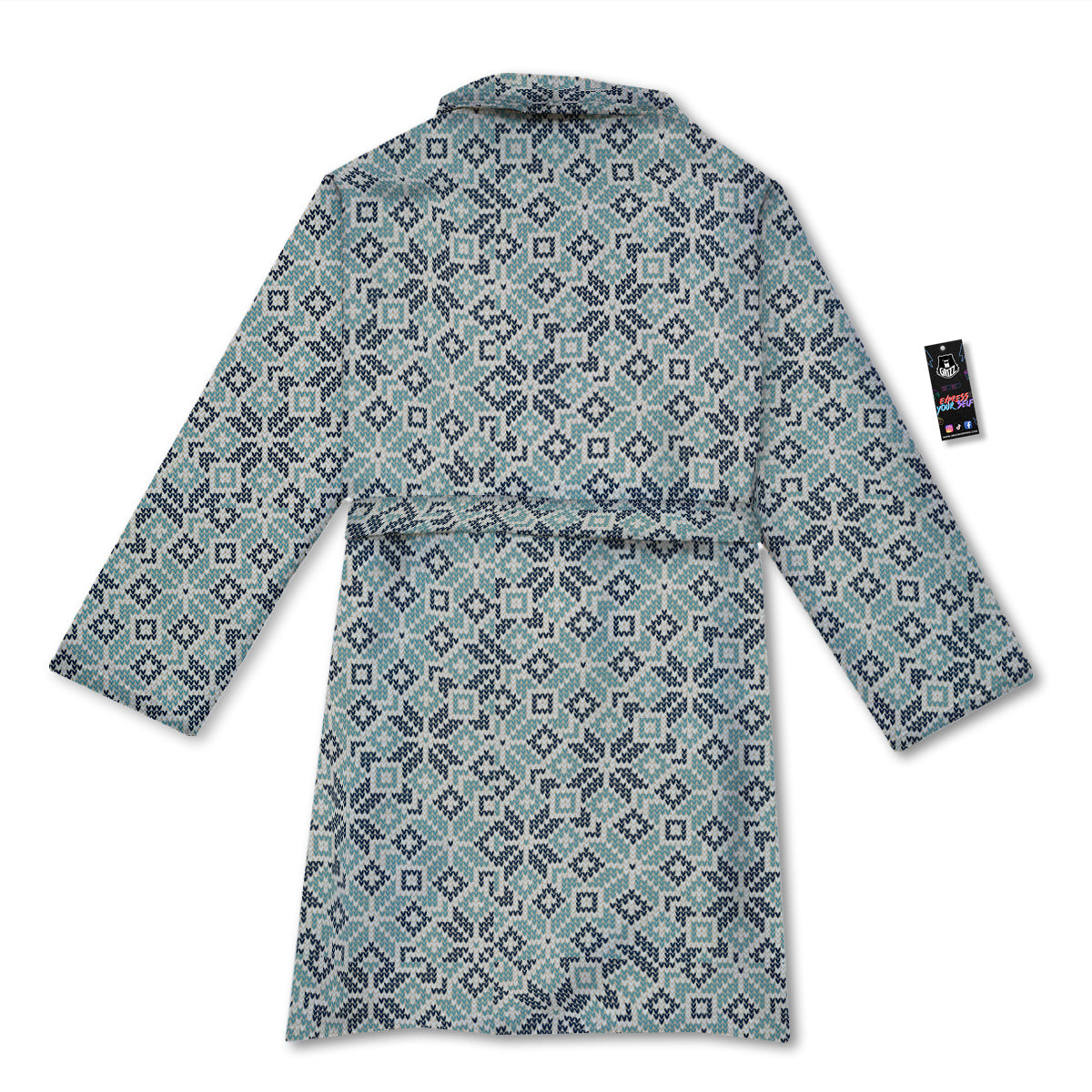 Knitted Snow Print Pattern Bathrobe-grizzshop