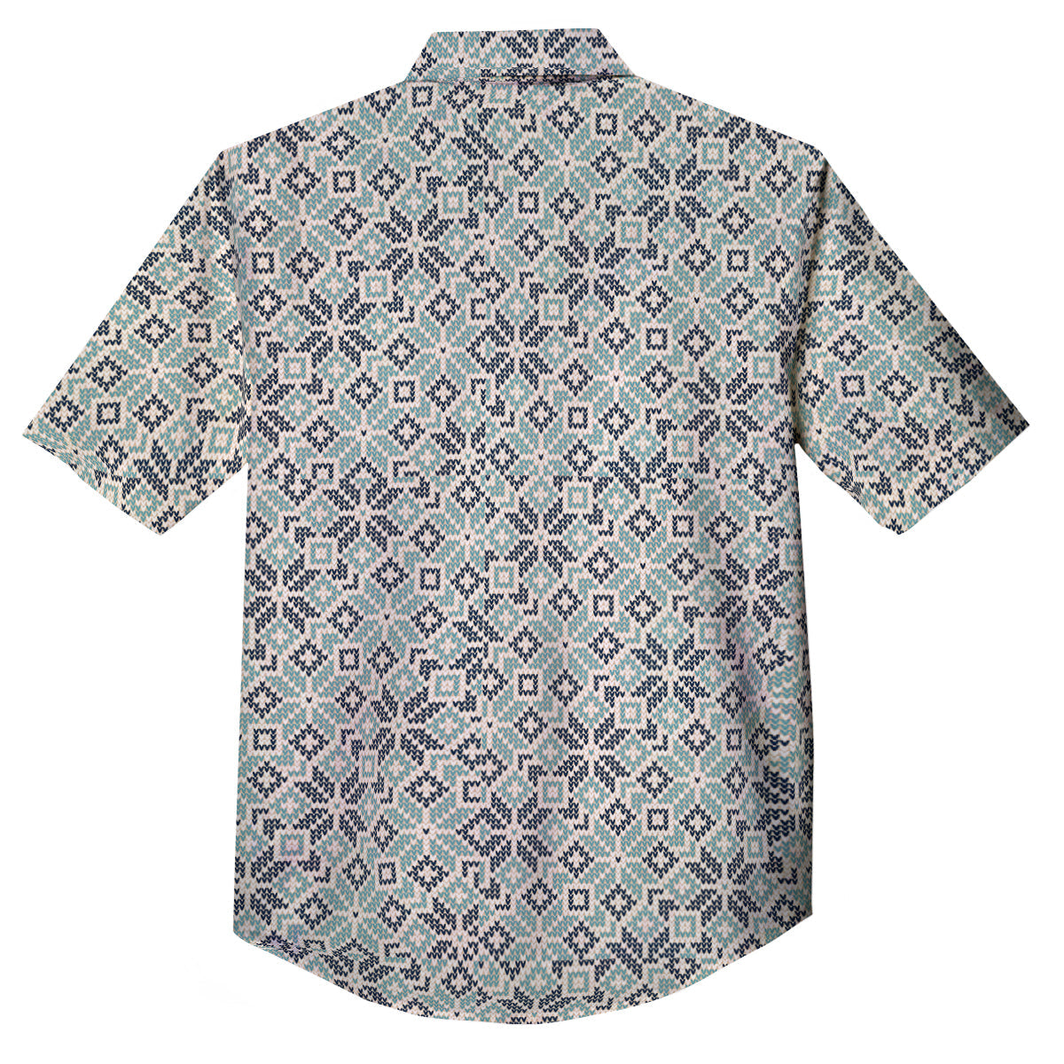 Knitted Snow Print Pattern Button Up Shirt-grizzshop