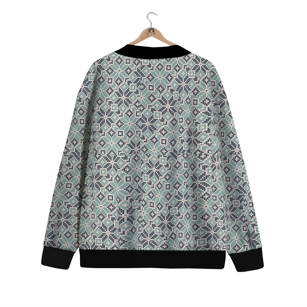 Knitted Snow Print Pattern Cardigan-grizzshop